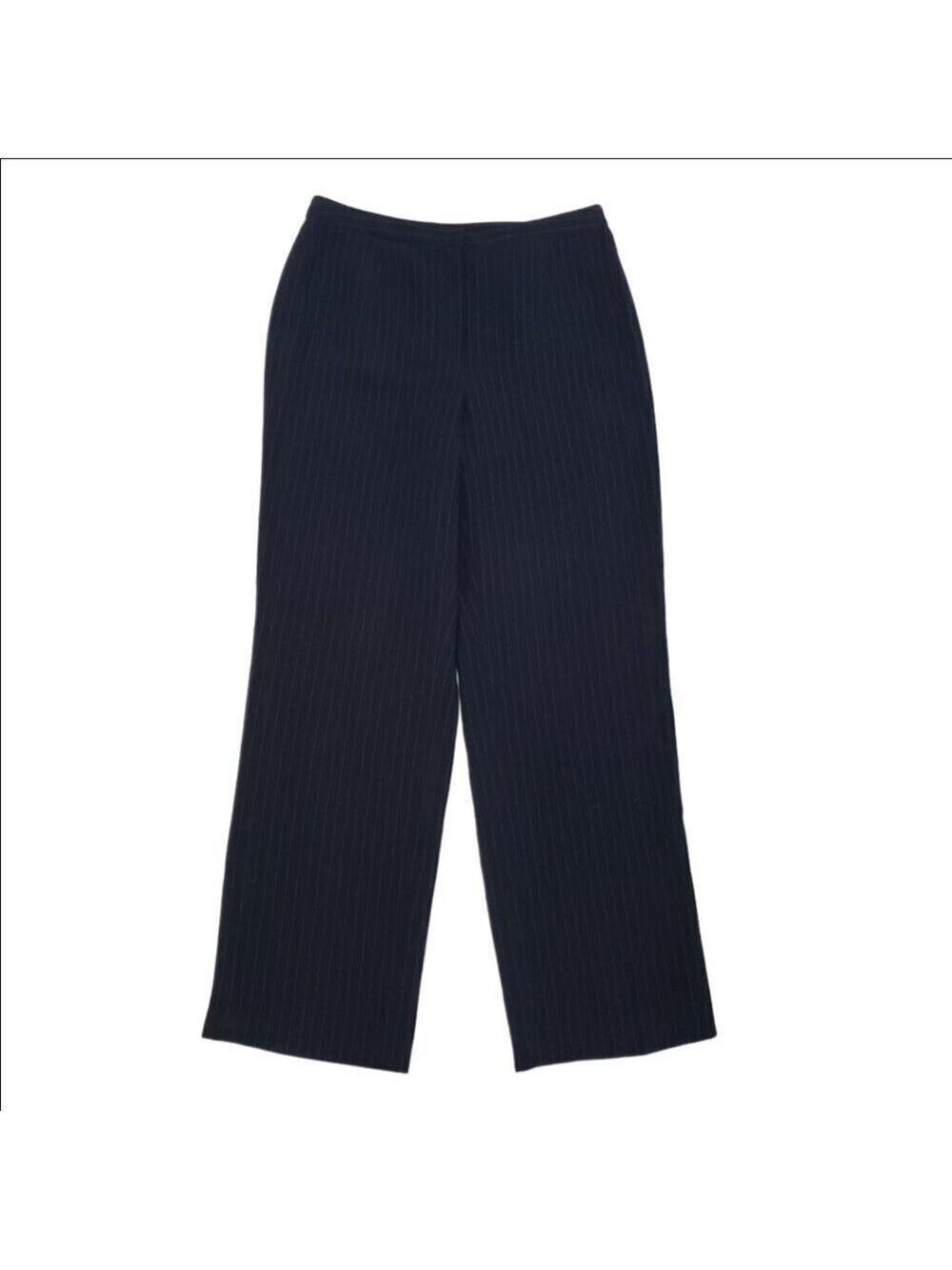 Ann Taylor LOFT Size 12 Black Pinstripe Dress Pants Tailored Slacks